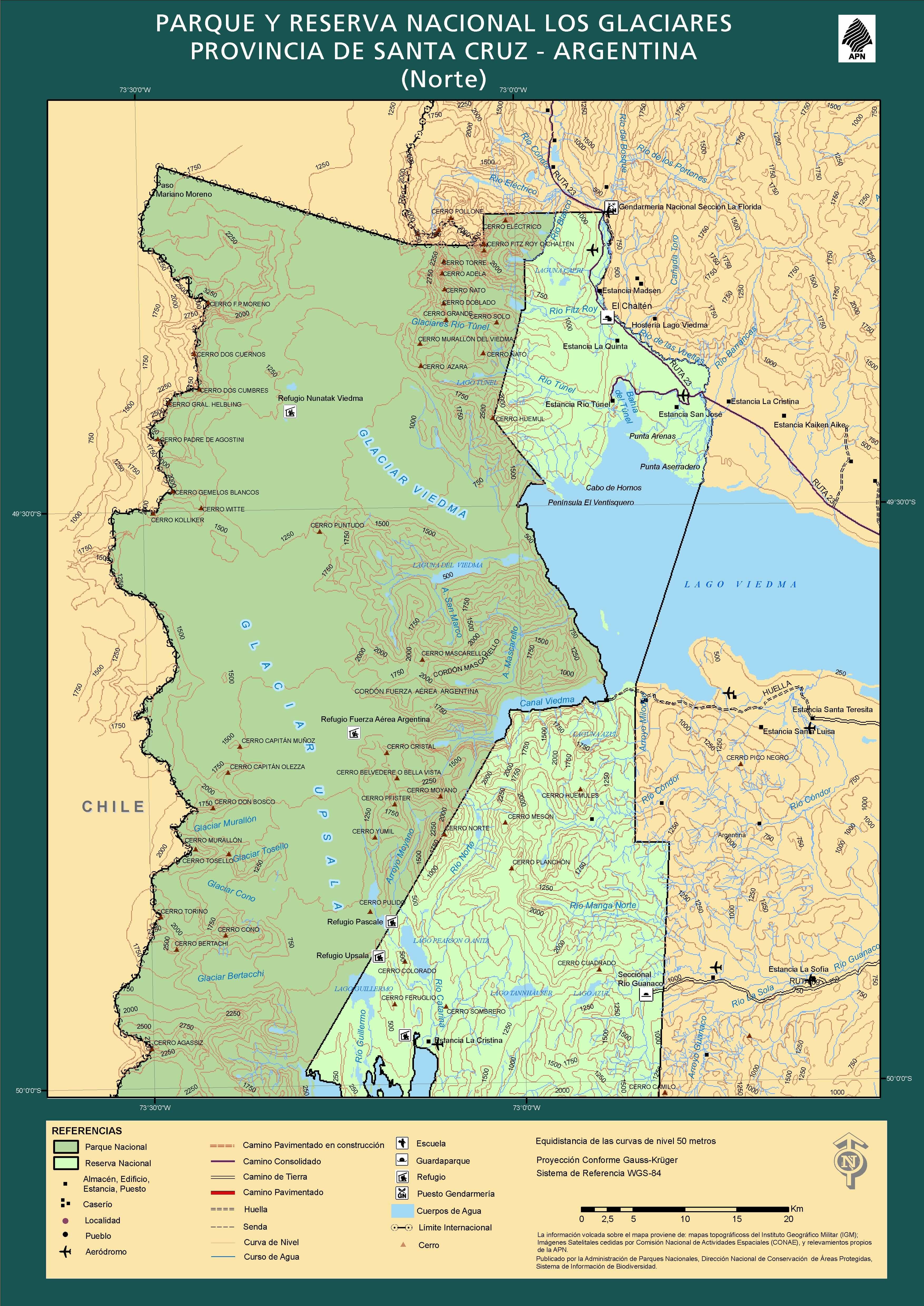 Cartografía Parque Nacional Los Glaciares
